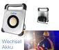 Preview: Ledino Akku LED-Baustrahler Veddel 30 Bauleuchte 30W + 3W tageslichtweiss 6500K IP54 mit Wechselakku & Zusatzleuchte & USB