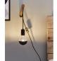 Preview: Hänge Wandlampe Kian mit Holzarm für dekoratives Leuchtmittel mit Textilkabel Paulmann 78914