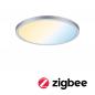 Preview: Mattes chromfarbenes Einbaupanel AREO VariFit IP44 18W Tuneable White Zigbee 230mm Chrom Paulmann 93046