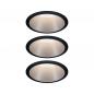 Preview: Paulmann 93408 Einbauleuchte Set Cole Coin 3StepDim rd starr LED 3x6.5W 2700K schwarz/silber