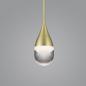 Preview: Tropfenförmige matt goldene Helestra LED Pendelleuchte DEEP