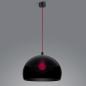 Preview: Helestra DORO Hängeleuchte in Schwarz mit roter Zuleitung aus Aluminium und Acrylglass