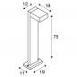 Preview: SLV 232295 QUADRASYL Wegeleuchte 75cm hoch eckig anthrazit IP44