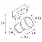 Preview: SLV 153564 PURI Lampenkopf, silbergrau, GU10, max. 50W, inkl. 3P.-Adapter