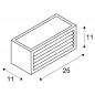 Preview: SLV 232497 BOX-L Rechteckige Außenwandleuchte rostfarben mit Querstreben IP44