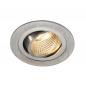 Preview: SLV 113876 NEW TRIA LED DL ROUND Set, Downlight, alu-brushed,6W,38°, 2700K, inkl. Treiber, Clipfed.