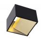 Preview: Würfelförmige minimalistische Wandleuchte LOGS in schwarz/gold inkl. warmweißer LED von SLV 151320