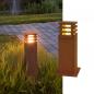 Preview: SLV 233427 RUSTY 40cm hohe massive eckige LED Wegheleuchte aus Stahl mit Rostpatina