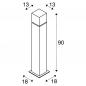 Preview: SLV 1000346 SQUARE POLE Wegeleuchte Aluminium gebürstet 90cm hoch eckig IP44