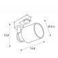 Preview: SLV 1001872 PURI TRACK  QPAR51 weiß 50W inkl. 3P.-Adapter