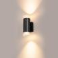 Preview: Schwarze zylindrische LED-Wandleuchte 2-flammig ASTINA UP/DOWN SLV 1002933