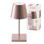 Preview: Sigor Mini Akku-Tischleuchte NUINDIE rund rosegold dimmbar 25cm IP54 In- & Outdoor