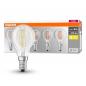 Preview: 5er Pack Osram LED Leuchtmittel E14 klare Filamentoptik 4W wie 40W warmweißes Licht