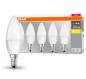 Preview: 5er-PACK E14 OSRAM LED BASE Classic LED Kerzen Lampe MATT 4,9W wie 40W warmweisses Licht