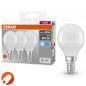 Preview: 3er Pack OSRAM LED BASE E14 Leuchtmittel Tropfenform MATT 4,9W=40W neutralweiß