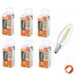 Preview: 6er Pack OSRAM E14 LED SUPERSTAR FILAMENT Lampe klar dimmbar Kerzenform 4,8W wie 40W warmweiß