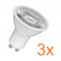 Preview: 3er Pack OSRAM GU10 LED Strahler PAR16 60° Abstrahlwinkel 4,5W wie 50W 4000K neutralweiß - aus weißem Kunststoff