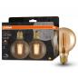 Preview: 2er Pack OSRAM E27 LED VINTAGE Glühlampe in EDISON Globe 95 GOLD dimmbar 6,5W wie 55W extra warmweißes gemütliches Licht