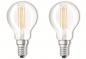 Preview: DOPPELPACK E14 Osram LED Lampe BASE Filament 4W wie 40W 2700K behagliches warmweißes Licht