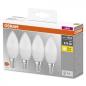 Preview: 4er-PACK OSRAM LED E14 Leuchtmittel in Kerzenform MATT 4,9W wie 40W warmweisses Licht