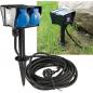 Preview: ChiliTec Gartensteckdose mit Erdspieß, 2-fach IP44, 2m Kabel, Zeitschaltuhr