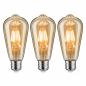 Preview: Paulmann 5067 Bundle 3xLED Lampen E27 Vintage Rustika 6W wie 40W Gold Dimmbar 1700K extra warmweißes Licht