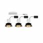 Preview: 3er Set Einbauleuchten Cole Coin Paulmann 5142 incl ZigBee Cephei Controller Schwarz Gold