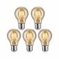 Preview: 5er Set E27 goldfarbene LED Lampen Paulmann 5147 extra warmweiß