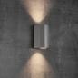 Preview: Moderne Fassadenbeleuchtung mit der Außenwandlampe Canto Maxi 2 Up&Down abgerundet aus Aluminium grau