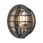 Preview: Design Gitterlampe Oden Wandleuchte Konstsmide 516-752 schwarz mit integrierter Steckdose
