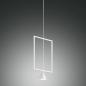 Preview: Sirio Filigrane rechteckige LED Pendelleuchte in Weiss von Fabas Luce