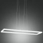 Preview: Puristische weiße Bard LED-Pendelleuchte rechteckiges Design dimmbar Fabas Luce