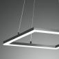 Preview: Quadratische Bard LED Pendelleuchte LED in Anthrazit 42x42cm Fabas Luce