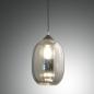 Preview: Infinity Dimmbare Pendelleuchte 1-flammig transparent von Fabas Luce aus geblasenem Rauch-Glas in edler Optik