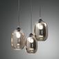 Preview: Infinity Pendelleuchte 3-flammig Grau transparent Fabas Luce