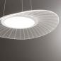 Preview: Vela Pendelleuchte mit sanft geschungenem ovalen Acrylschirm dimmbar in Weiß von Fabas Luce
