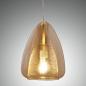 Preview: Britton 3-flammige Pendelleuchte in Amber aus Glas mit goldfarbenem Gitter-Inlay von Fabas Luce