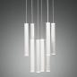 Preview: Prado 8-flammige LED Pendelleuchte im Röhrenstil mit Ober- und Unterlicht in Weiß dimmbar von Fabas Luce