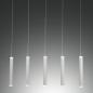 Preview: Prado 5-flammige LED Pendelleuchte im Röhrenstil mit Ober- und Unterlicht in Weiß dimmbar von Fabas Luce