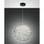 Preview: Sumter Kugelige LED-Pendelleuchte im luftigen Draht-Look dimmbar in Schwarz Ø50cm von Fabas Luce