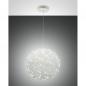 Preview: Sumter Kugelige LED-Pendelleuchte im luftigen Draht-Look dimmbar in Weiß Ø50cm von Fabas Luce
