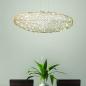 Preview: Sumter Ovale LED-Pendelleuchte im luftigen Draht-Look dimmbar in Gold matt 80cm von Fabas Luce