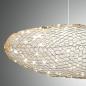 Preview: Sumter Ovale LED-Pendelleuchte im luftigen Draht-Look dimmbar in Gold matt 80cm von Fabas Luce