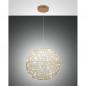Preview: Sumter Kugelige LED-Pendelleuchte im luftigen Draht-Look dimmbar in Gold Ø50cm von Fabas Luce