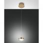 Preview: Dunk LED Pendelleuchte in minimalistischem Design Messing satiniert von Fabas Luce