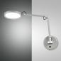 Preview: Schwenkbare LED Wandleuchte & Schreitischlampe in Aluminium von Fabas Luce