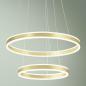 Preview: Palau LED-Pendelleuchte in Doppel-Ringform in Gold up&downlight dimmbar Ø40+60cm von Fabas Luce