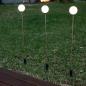 Preview: New Garden 3-er Set Solar Edspieß Gartenleuchte mit runder Opal Glaskugel - per Solar oder USB-Kabel aufladbar - Aktion: Nur noch angezeigter Bestand verfügbar
