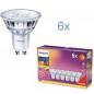 Preview: 6er-Set PHILIPS GU10 LED Reflektor 3.8W wie 50W 36° Ausstrahlwinkel WarmGlow-dimmbar 2200K-2700K CRI90