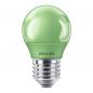 Preview: Nur noch angezeigter Bestand verfügbar: PHILIPS LED Colored Green E27 P45 3.1W Tropfenlampe Lichtfarbe: Grün